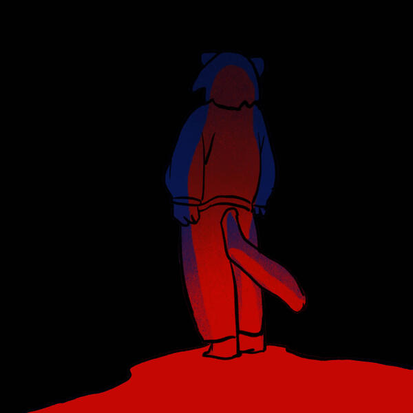 catboy standing on the edge of the world, pondering the void before him.