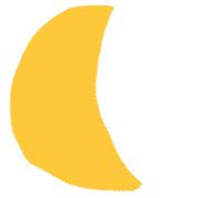 drawing of a waning half-moon