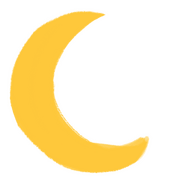 drawing of a waning crescent-moon